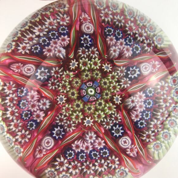 Perthshire PP30 1976 Millefiori Star Shaped Twist Ruby Vintage LE Paperweight - Picture 5 of 13